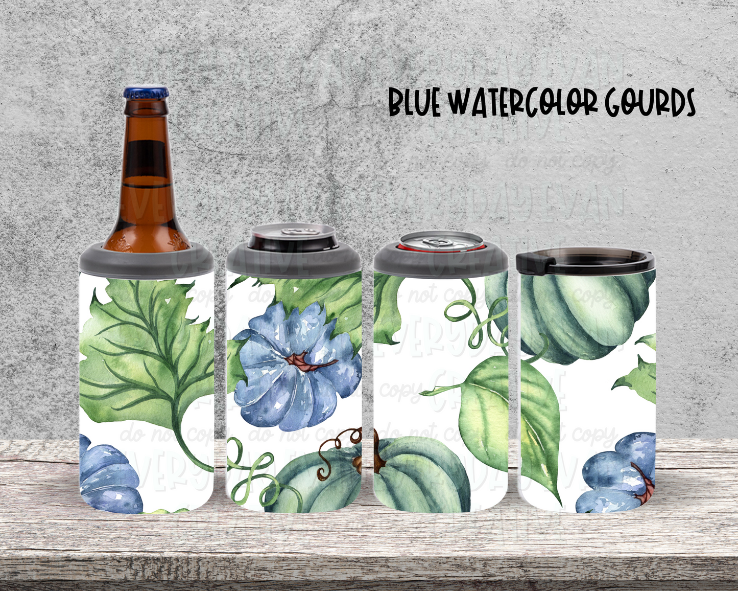 Blue Watercolor Gourds