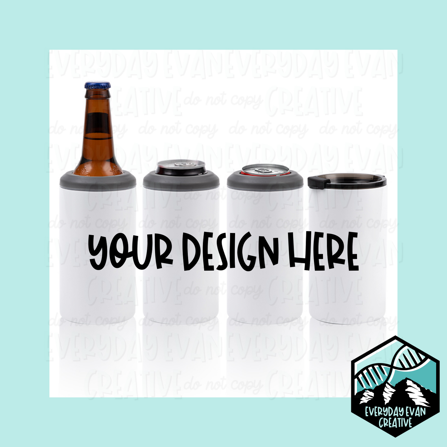 Custom 4 in 1 Can Cooler mock-up