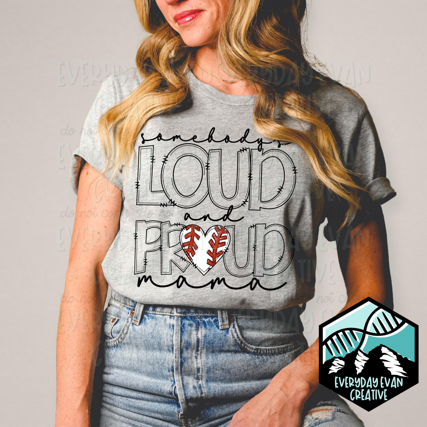 a shirt that reads loud and proud with a heart designed to look like a baseball