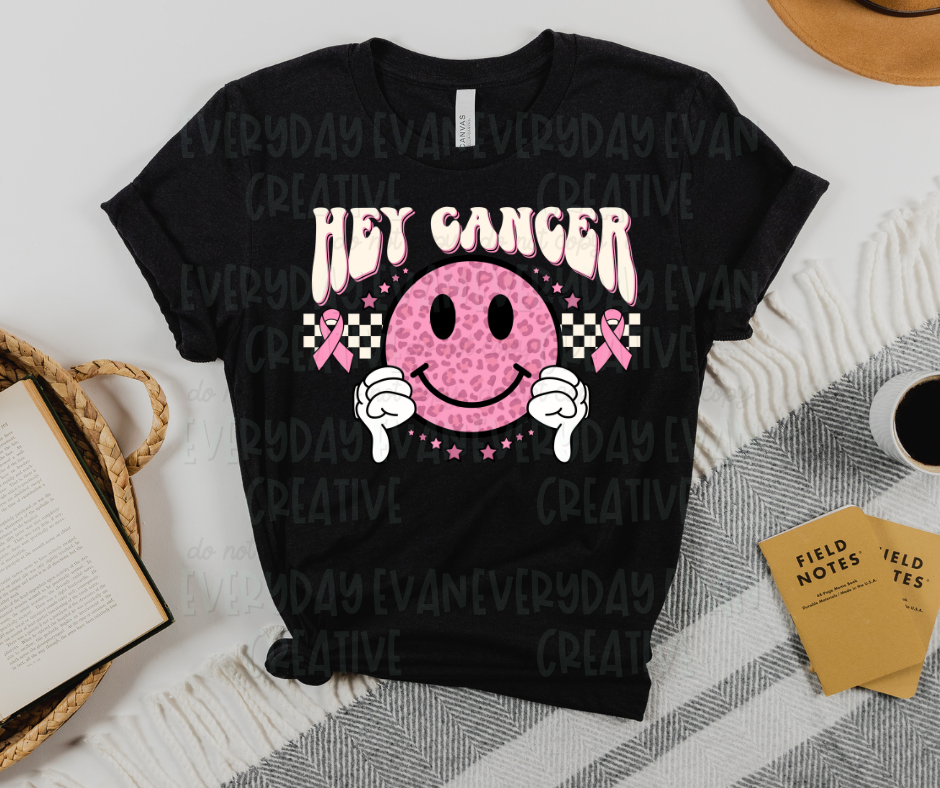 Hey Cancer Thumbs Down Pink