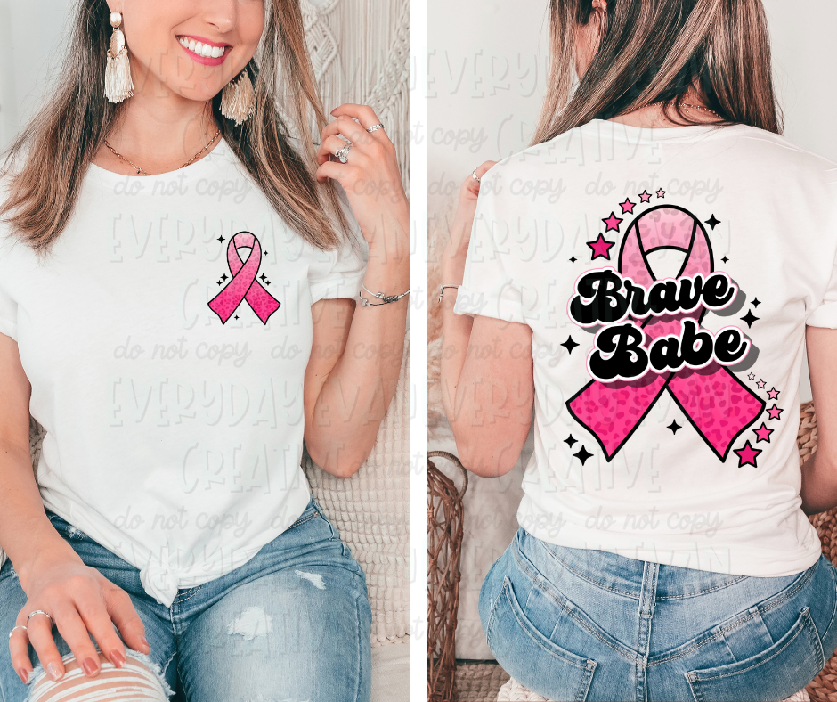 Brave Babe Pink Awareness Ribbon