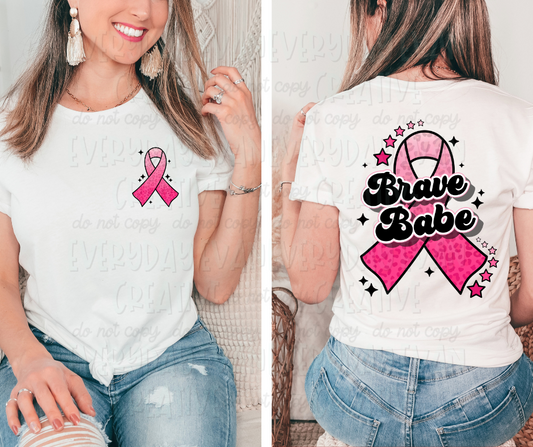 Brave Babe Pink Awareness Ribbon