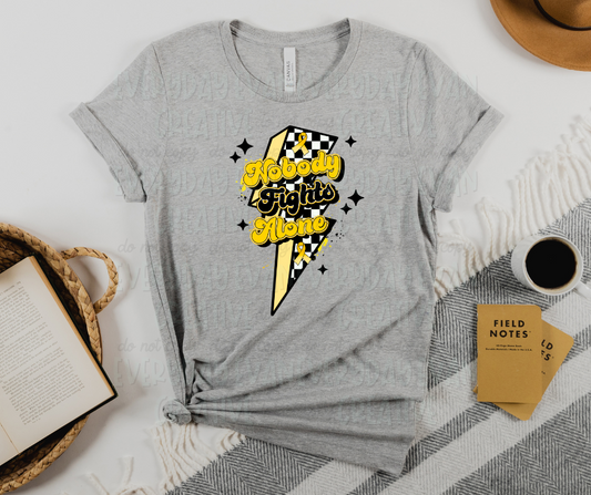 Nobody Fights Alone Gold Lightning Bolt