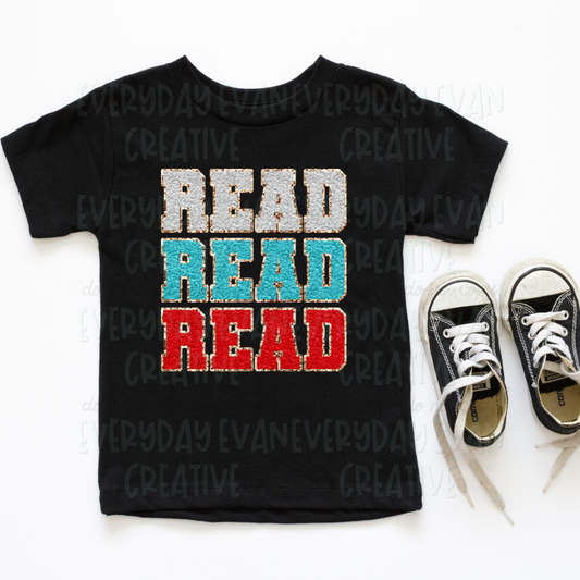 Read Read Read Faux Chenille Patch Youth/Toddler