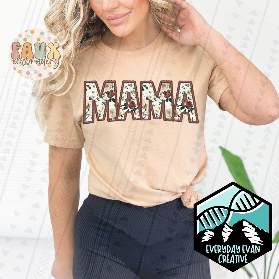 Image of a sample t-shirt that reads: MAMA