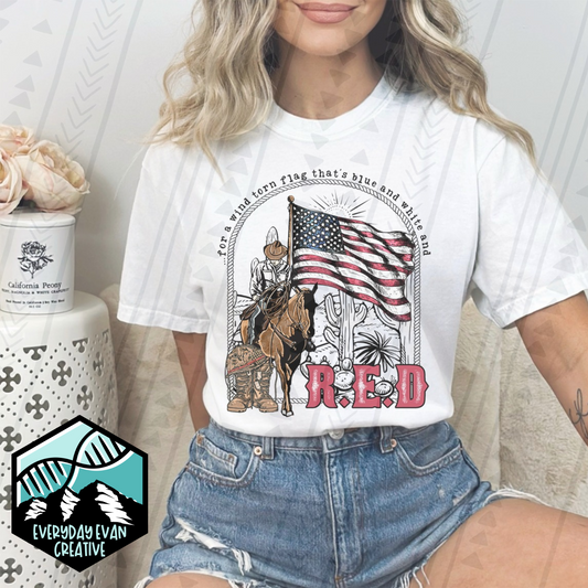 Blue and White and Red