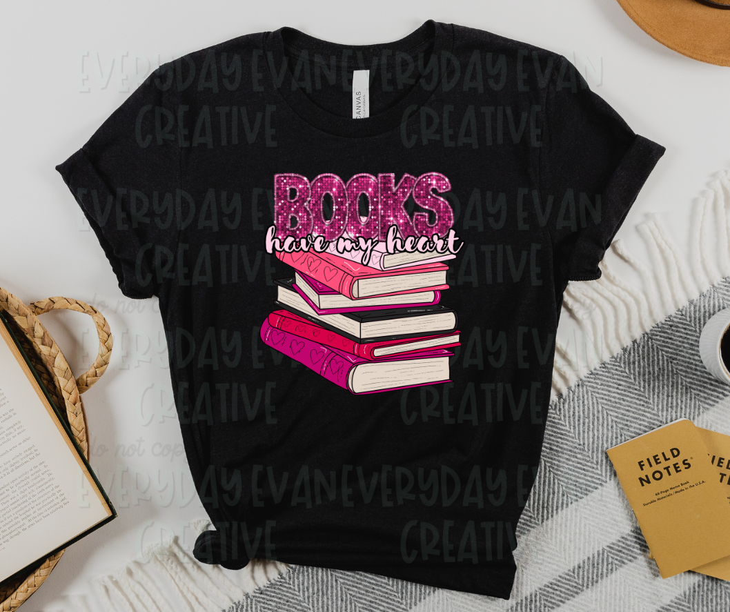 Books Have My Heart (Faux Sequin)