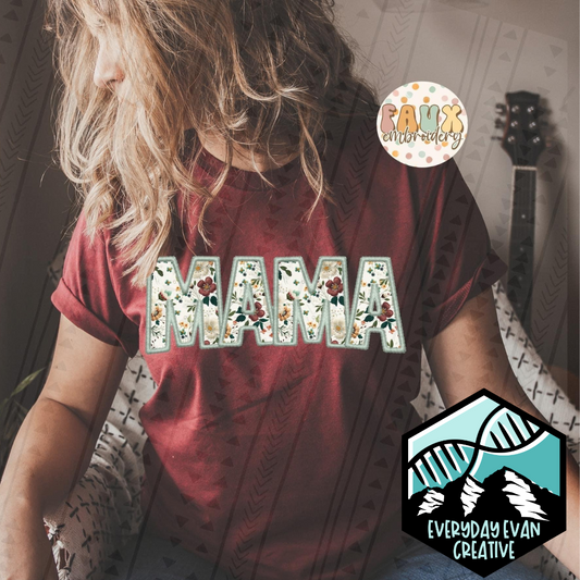 Image of a sample t-shirt that reads: MAMA