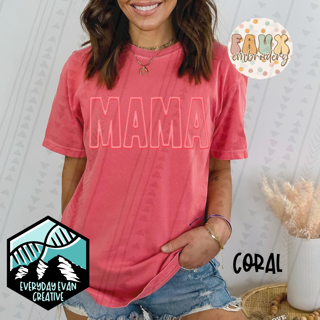 Image of a sample t-shirt that reads: MAMA