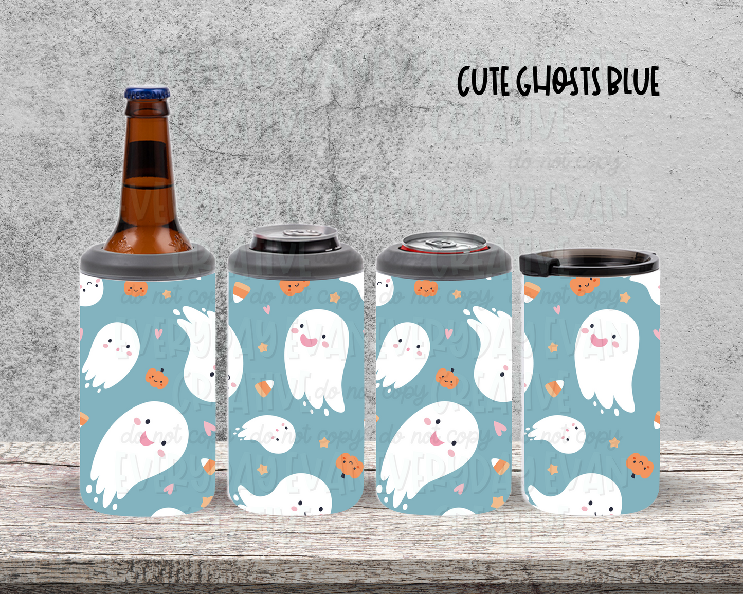 Cute Ghosts Blue