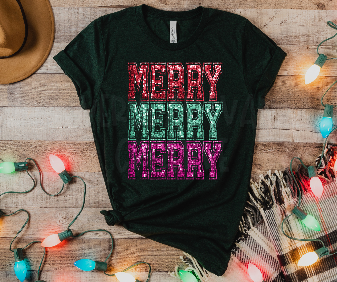 Merry Merry Merry Faux Glitter