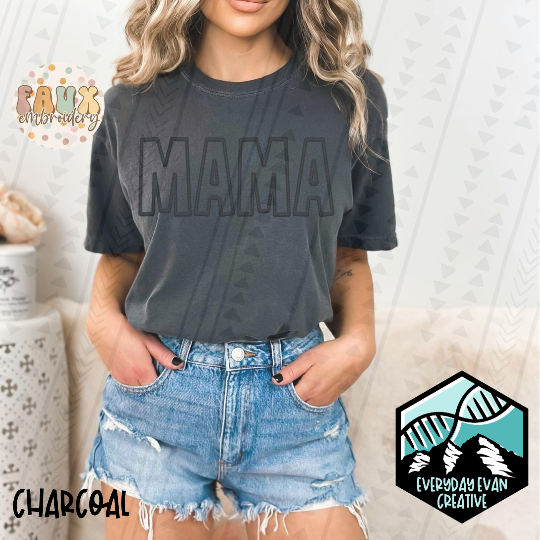 Image of a sample t-shirt that reads: MAMA