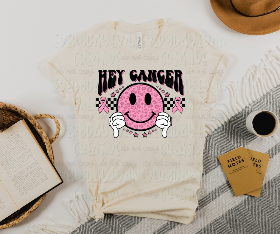 Hey Cancer Thumbs Down Pink