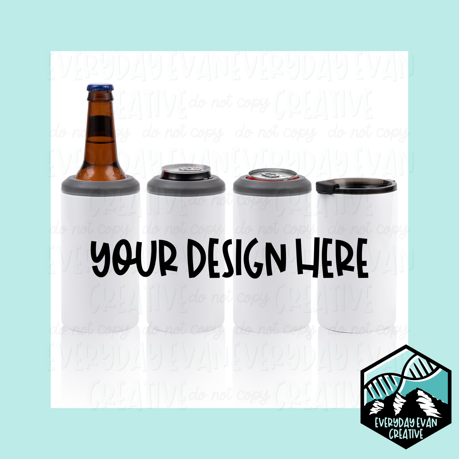 Custom 4 in 1 Can Cooler mock-up 